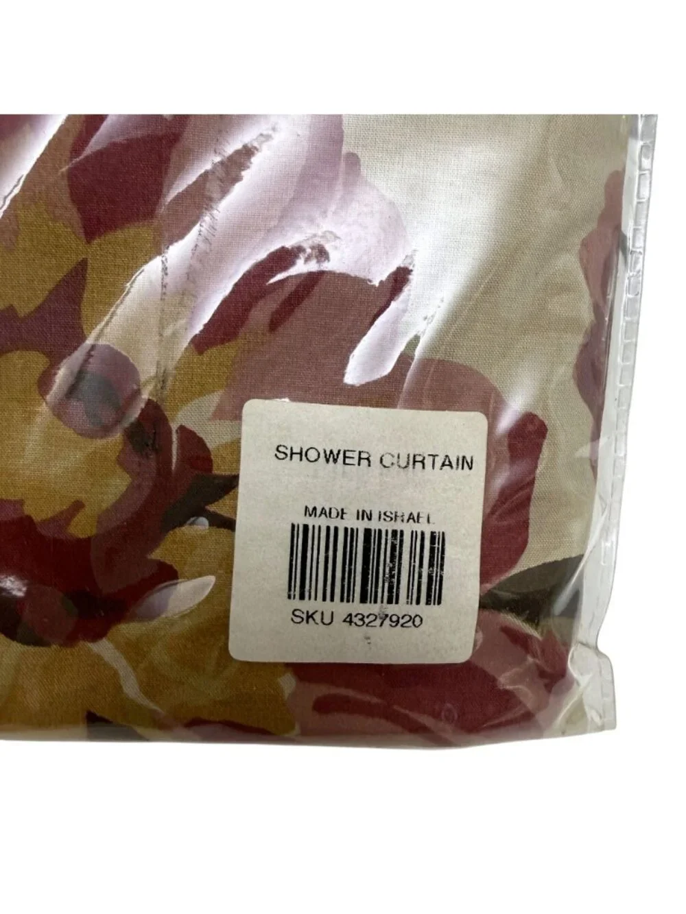 Pottery Barn Shower Curtain Hazel Floral 100% Cotton Tan Pink NEW